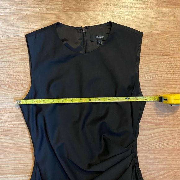 Theory Draped Front Black Dress Size 00 - Picture 6 of 7